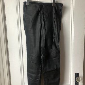 black faux leather leggings